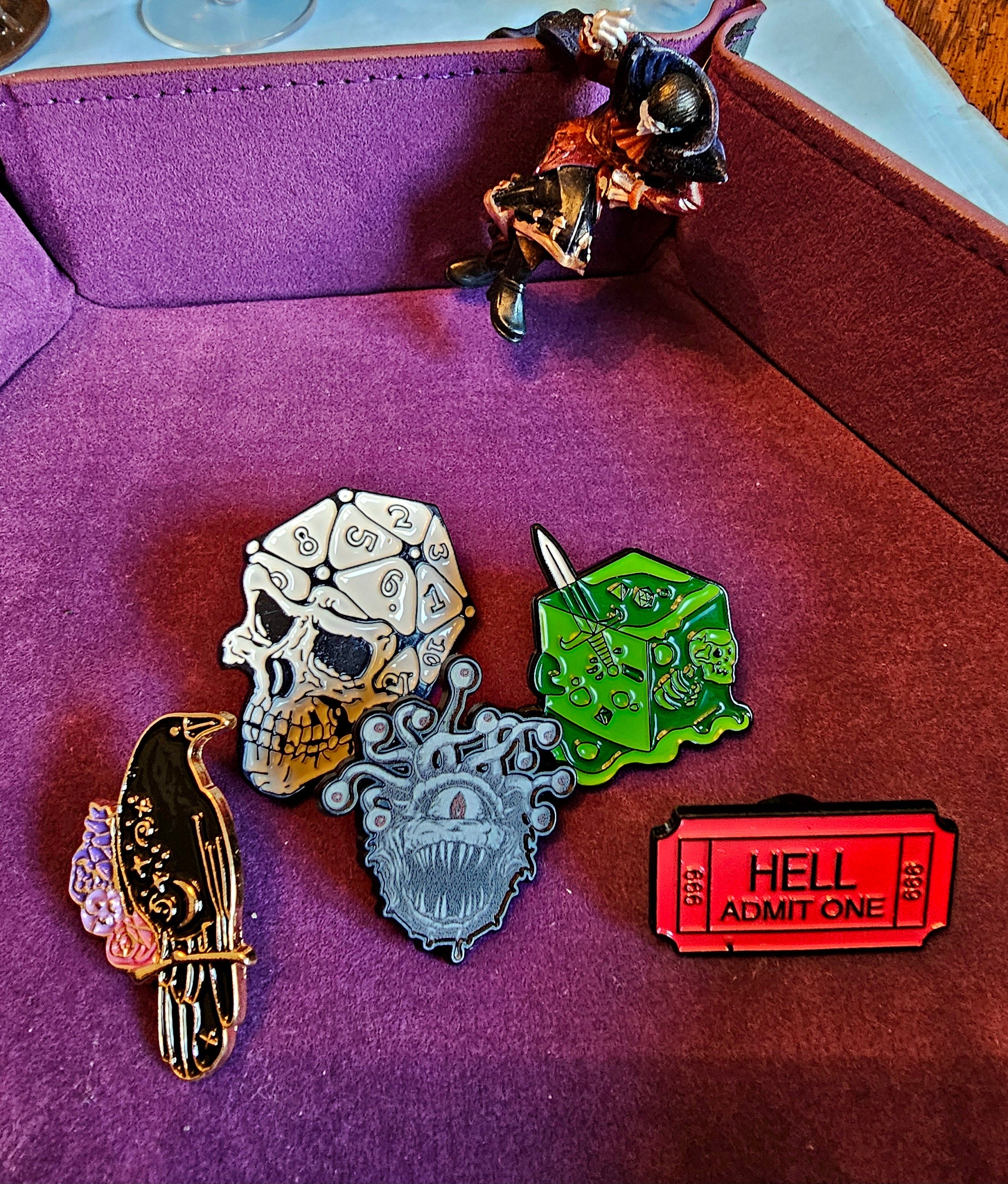 D8 Devil Enamel Pin for DnD, RPG Warlock TTRPG