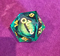 Dragon Eye Liquid Core Dice Set: Hand-crafted Sharp Edged Dice for RPG Gaming, D&D, Pathfinder