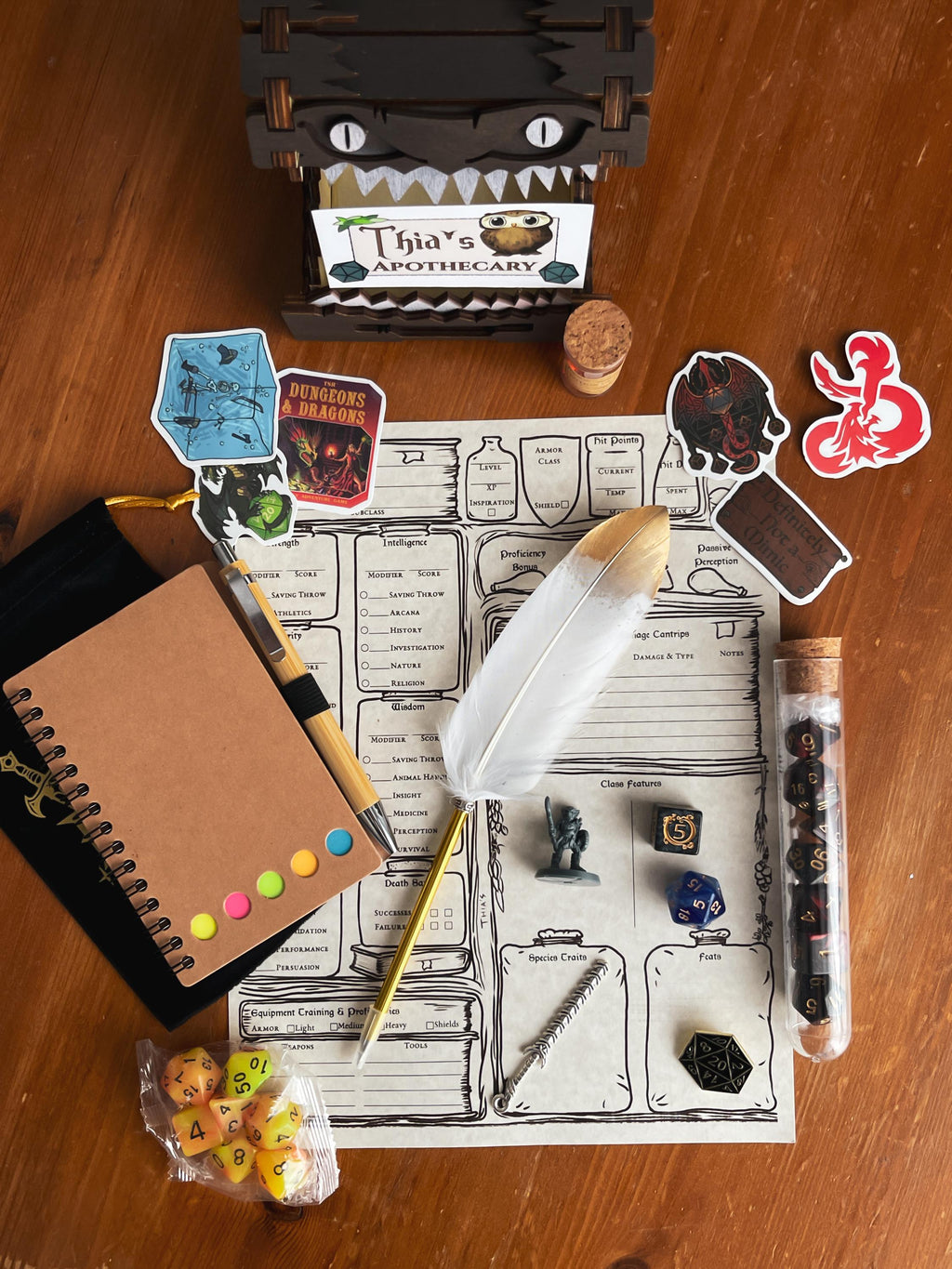 Complete DND Starter Kit | Beginner RPG Gift Set with Dice, Tray, Journal & Props