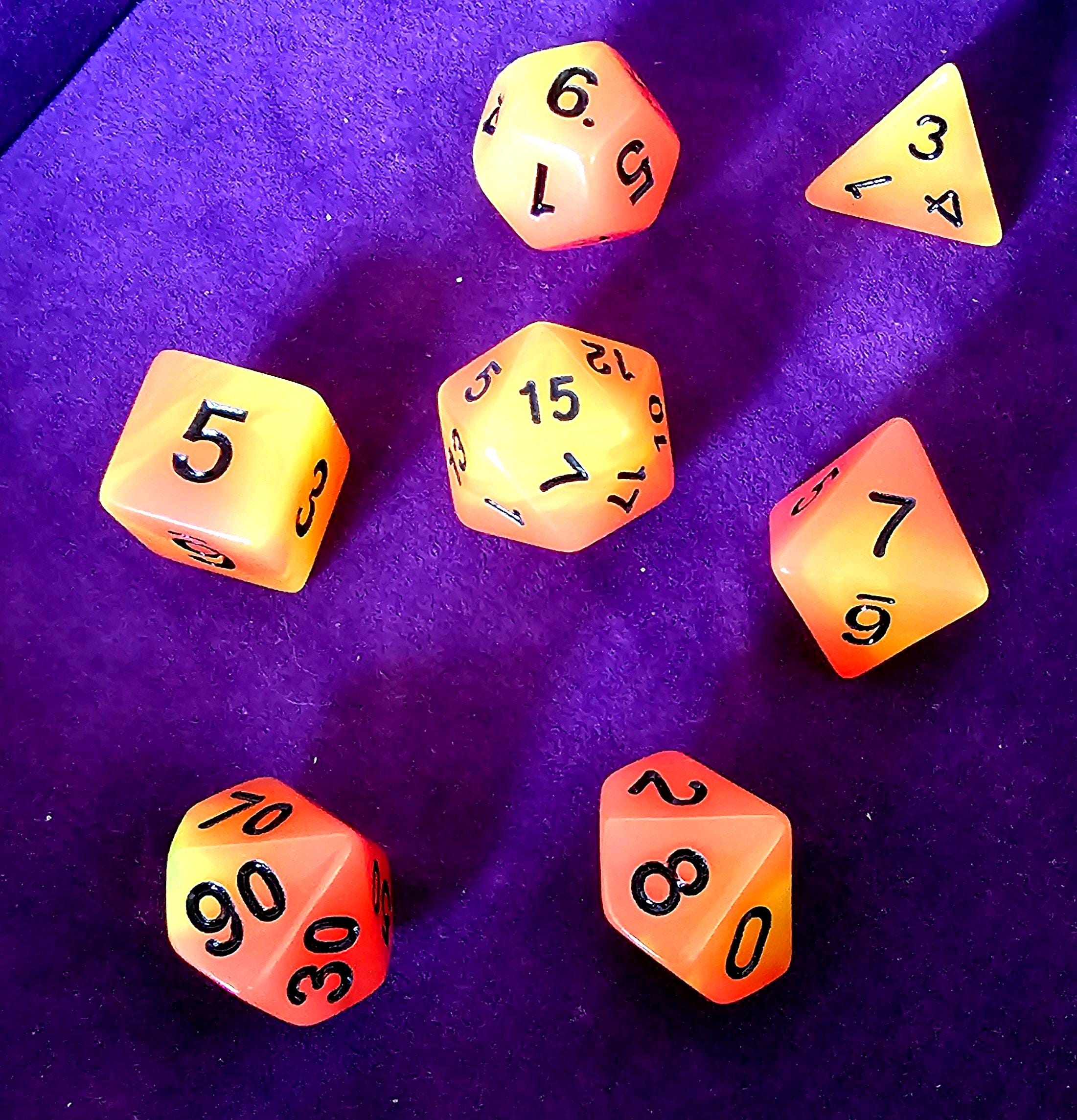 Glow in the Dark Dice Set | 7-Piece Polyhedral RPG Mystery Loot