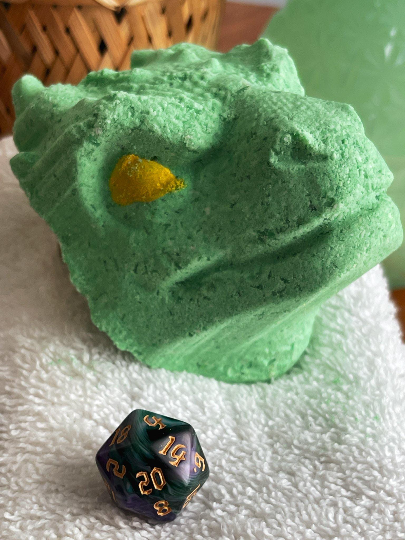 Dragon Head Bath Bomb with Dice inside: Geek gift for DnD players RPG