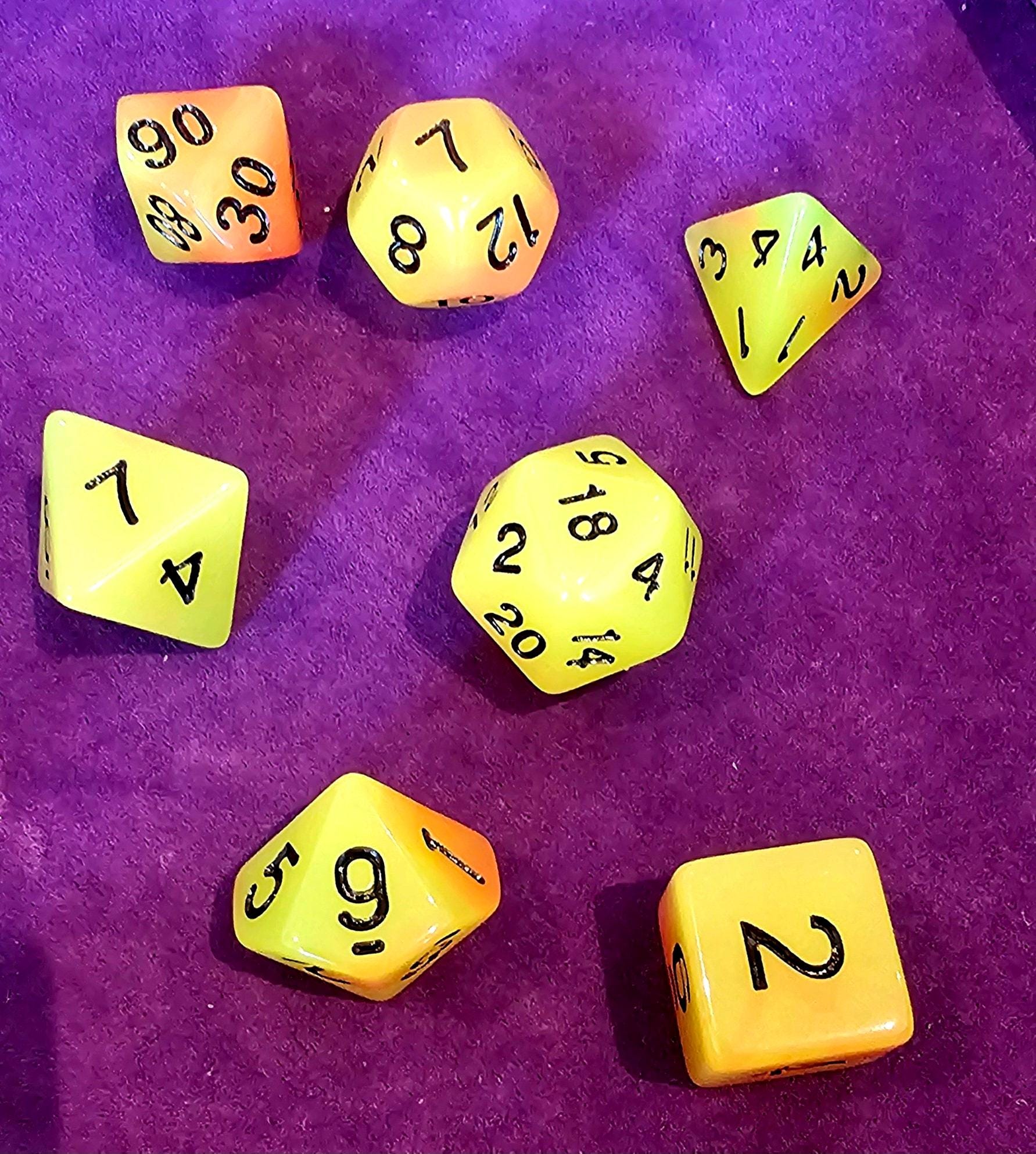 Glow in the Dark Dice Set | 7-Piece Polyhedral RPG Mystery Loot