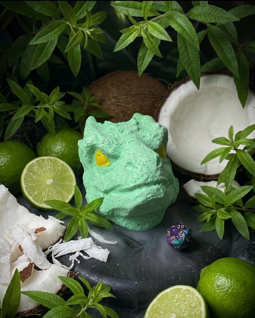 Dragon Head Bath Bomb with Dice inside: Geek gift for DnD players RPG