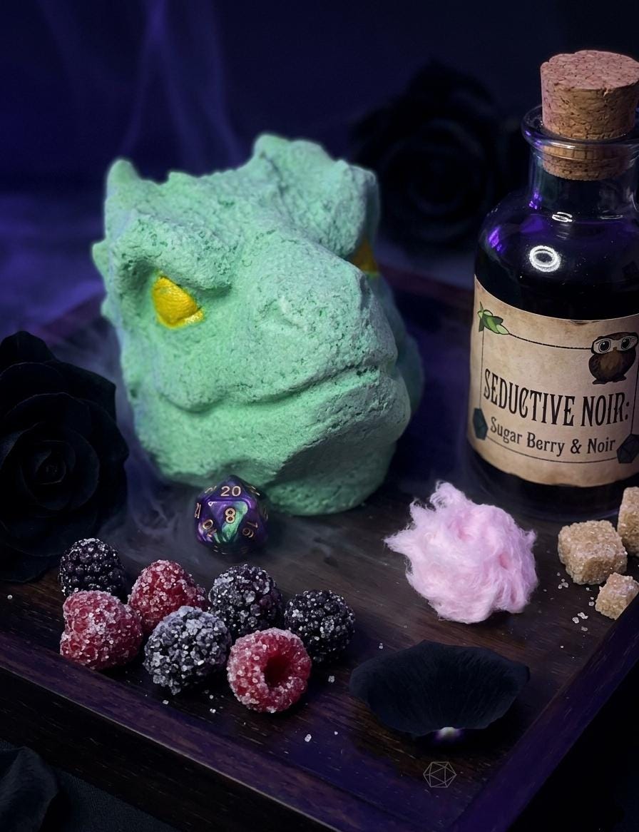 Dragon Head Bath Bomb with Hidden Dice Set for RPG Players - Dnd Gamer Gift